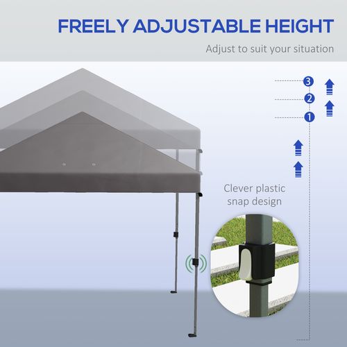 Outsunny 3 x 3(m) Pop Up Gazebo, Instant Shelter with 1-Button Push, Grey - Home Symphony