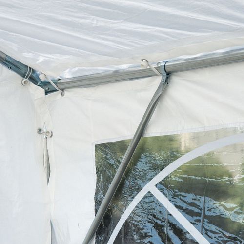 8m Gazebo Garden Marquee Canopy Party Carport Shelter White Outsunny - Home Symphony