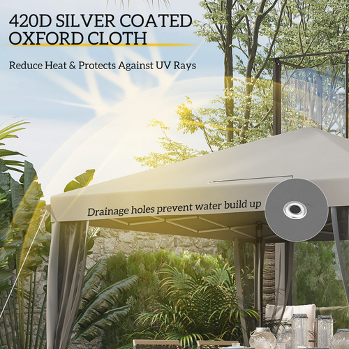 Heavy Duty Pop Up Gazebo 3 x 3m with Removable Mesh Sidewalls for Outdoor Events and Parties - Home Symphony