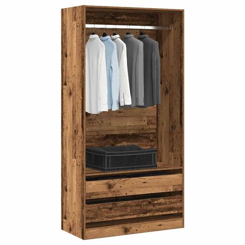 vidaXL Wardrobe Old Wood 100x50x200 cm Engineered Wood - Home Symphony