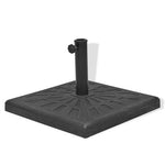 Weather-Resistant Parasol Base 19 kg Square Black with Locking Bolt and Adapters for Outdoor Umbrella Stability - Home Symphony