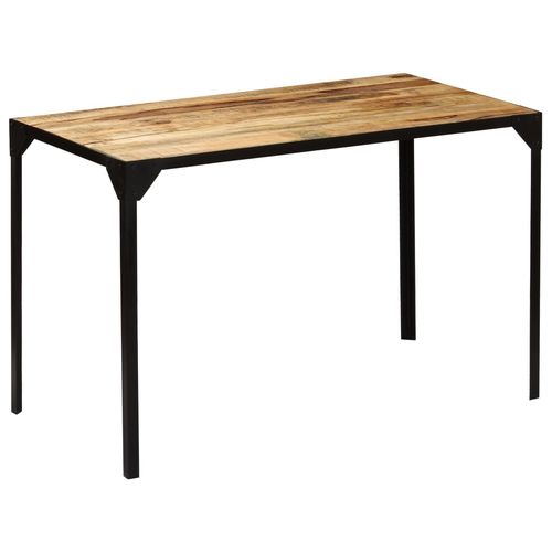Dining Table Solid Rough Mange Wood and Steel 120 cm - Home Symphony