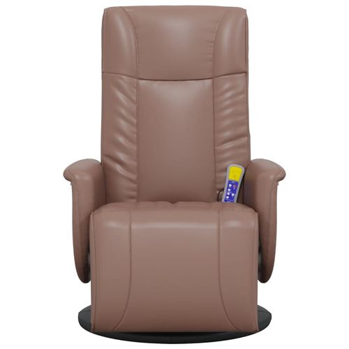 vidaXL Massage Recliner Chair with Footrest 36 Inch Brown Faux Leather and Vibration Function for Ultimate Relaxation - Home Symphony