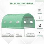 4x3x2m Tunnel Greenhouse Walk-In Hot House Roll Up Door & 6 Windows-Green by Outsunny