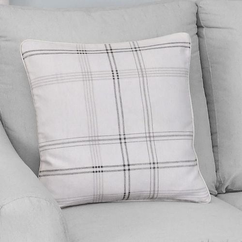 PRINTED CHECK CUSHION NATURAL 45CM - Home Symphony