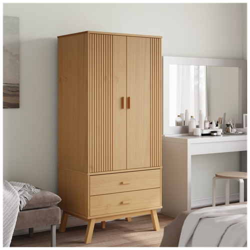 vidaXL Wardrobe OLDEN Brown 76.5x53x172 cm Solid Wood Pine - Home Symphony
