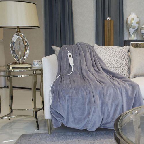 Cozy up with the Neo Grey Electric Heated Throw Over Blanket – Reversible, offering luxurious warmth and softness.