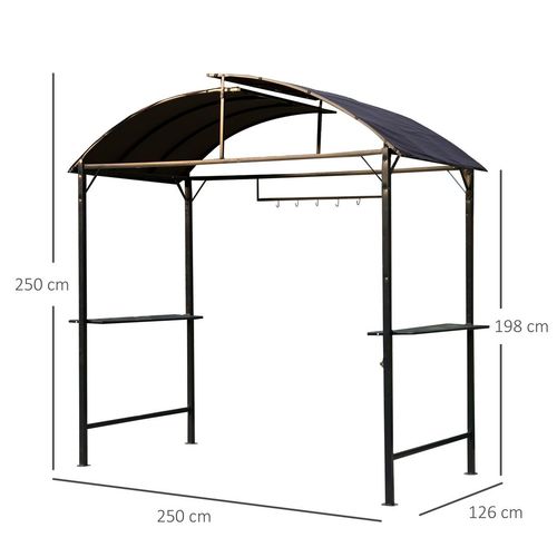 Gazebo Marquee Canopy Awning Shelter Garden Patio BBQ Tent Grill Black - Home Symphony