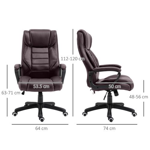 High Back 6 Points Vibration Massage Executive Office Chair, Brown Vinsetto, offers comfort and style for your workspace.