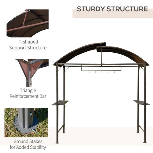 Gazebo Marquee Canopy Awning Shelter Garden Patio BBQ Tent Grill Black - Home Symphony