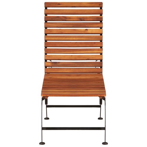 Sun Lounger with Steel Legs Solid Acacia Wood - Home Symphony