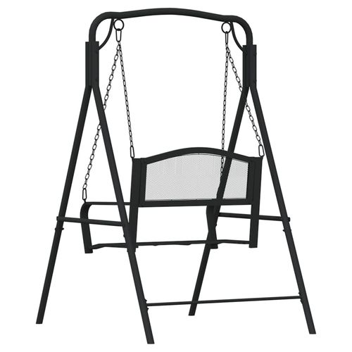 Swing Bench 124 cm Black Steel - Home Symphony