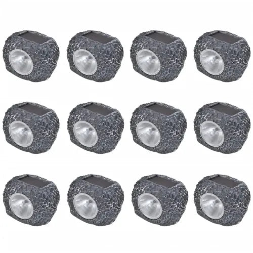 Outdoor Solar Powered LED Spotlight Stone Shape 12 pcs - Home Symphony