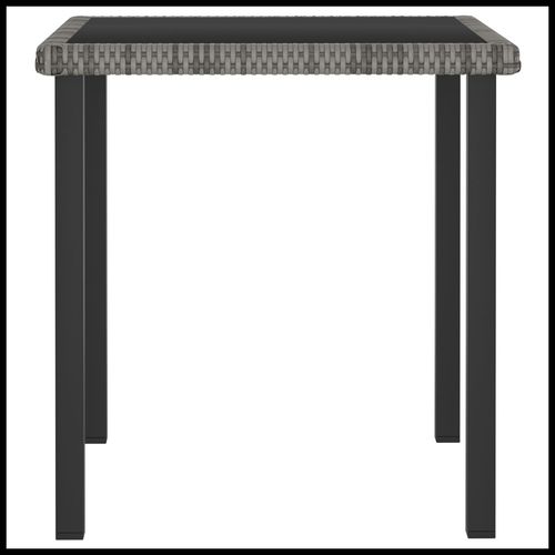 vidaXL 3 Piece Outdoor Dining Set with Cushions Poly Rattan Grey - Home Symphony