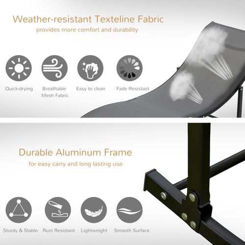 Set of 2 S-shaped Zero Gravity recliners 165x61x63cm Dark Grey - Home Symphony