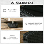 Outsunny Outsunny 8 Pieces Patio Rattan Sofa Set Garden Furniture Set for Outdoor Black - Garden Sofa Sets