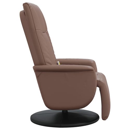 vidaXL Massage Recliner Chair with Footrest 36 Inch Brown Faux Leather and Vibration Function for Ultimate Relaxation - Home Symphony