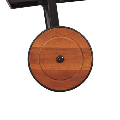 Sun Lounger with Steel Legs Solid Acacia Wood - Home Symphony