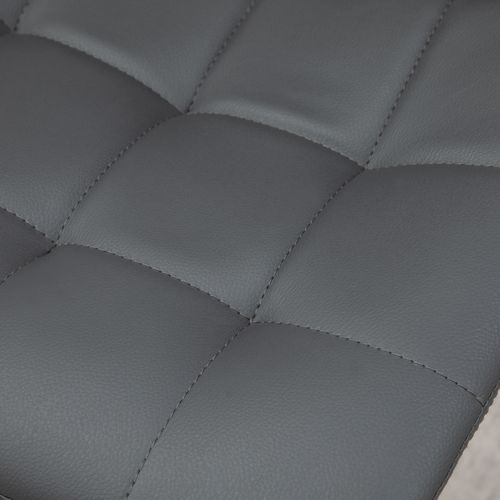 Set of 2, Adjustable Breakfast Dining Stools Swivel and Footrest, Grey - Home Symphony