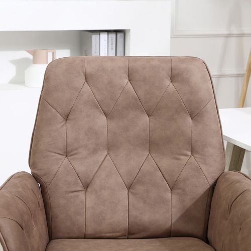 Modern Computer Chair w/ Armrest, tufted brown design perfect for dining room or office, by Home Symphony.
