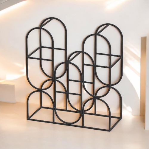 Elegant Cast Iron Wine Rack 14 Inch with Ornate Design for Sophisticated Wine Enthusiasts - Home Symphony