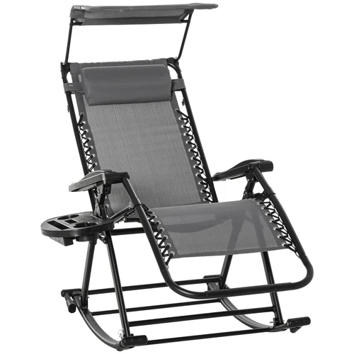 Folding Recliner Chair with Adjustable Backrest and Zero-Gravity Design for Outdoor Relaxation by Unbranded