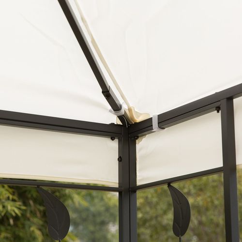 3m x 3m Vented Roof Metal Frame Garden Gazebo Cream - Home Symphony