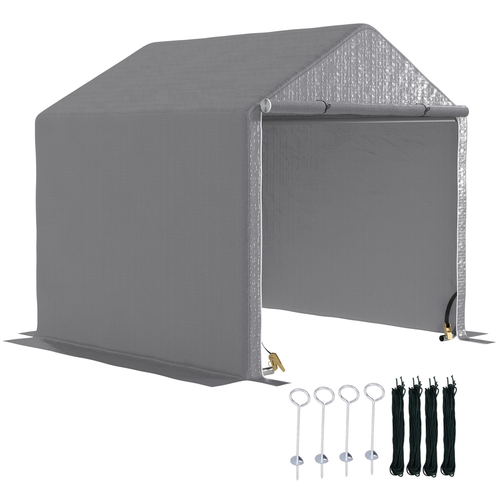 Outsunny 6.5 Feet x 6.5 Feet x 6.5 Feet Temporary Garden Shed Storage Tent with Waterproof Canopy for Outdoor Tool and Bicycle Storage - Home Symphony