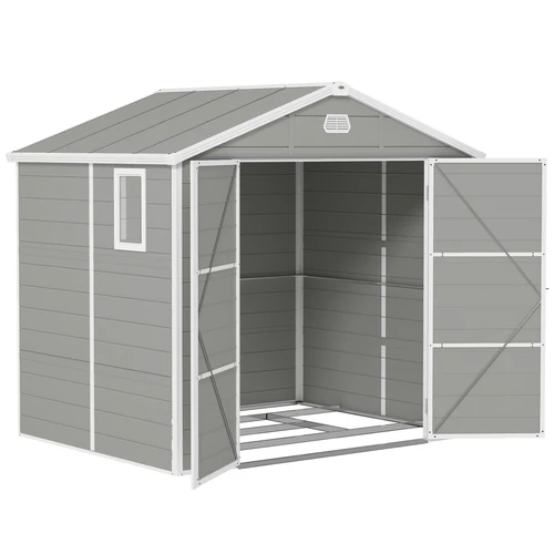 Outsunny Garden Shed 8 x 6ft with Lockable Door and Ventilation for Outdoor Tool Storage by Outsunny