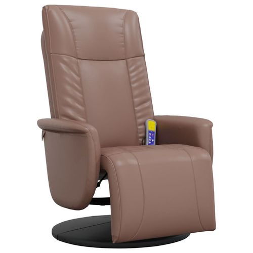 vidaXL Massage Recliner Chair with Footrest 36 Inch Brown Faux Leather and Vibration Function for Ultimate Relaxation - Home Symphony