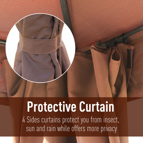 Durable Metal Gazebo Canopy 3x4m Weather-Resistant Shelter with Sidewalls for Outdoor Entertaining - Home Symphony