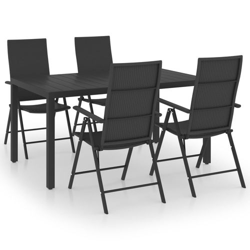 vidaXL 5 Piece Garden Dining Set with Weather-Resistant PE Rattan for Outdoor Entertaining - Home Symphony