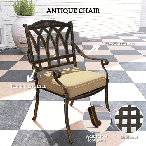 Elegant Nine-Piece Outdoor Dining Set with Cushions and Parasol Hole for Entertaining Guests - Home Symphony