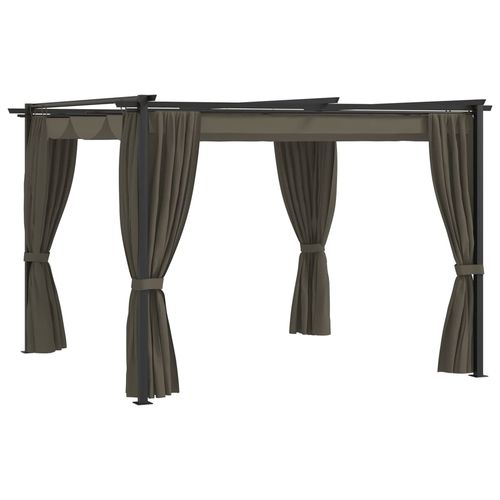 Durable Gazebo with Curtains 3x3 m Taupe Steel Frame for Outdoor Gatherings and Events - Home Symphony