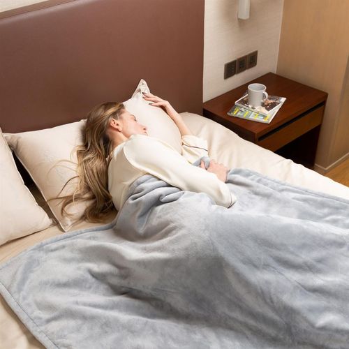 Cozy up with the Neo Beige Electric Heated Throw Over Blanket Reversible, offering exceptional softness and warmth.