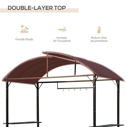 Gazebo Marquee Canopy Awning Shelter Garden Patio BBQ Tent Grill Black - Home Symphony