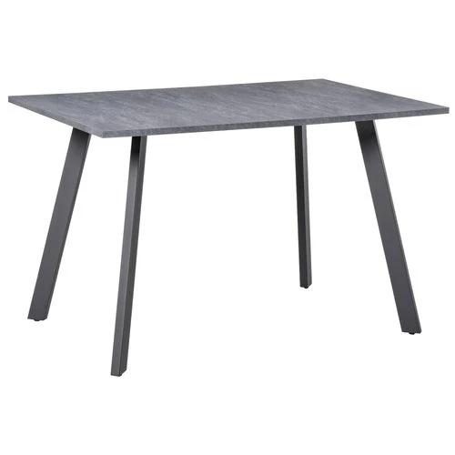 Unbranded Modern Rectangular Dining Table with Metal Legs Indoor, Dark Grey - Dining Table