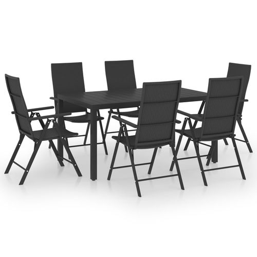 vidaXL 7 Piece Garden Dining Set with Weather-Resistant PE Rattan and Easy-Clean WPC Tabletop for Outdoor Entertaining - Home Symphony