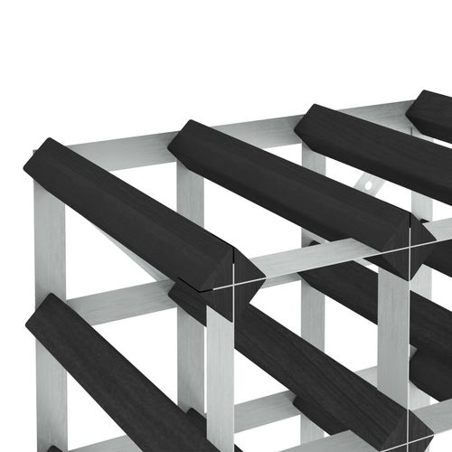 Stylish Black Solid Pine Wood Wine Rack for 20 Bottles with Rustic Charm for Home Decor Enthusiasts showcased elegantly.