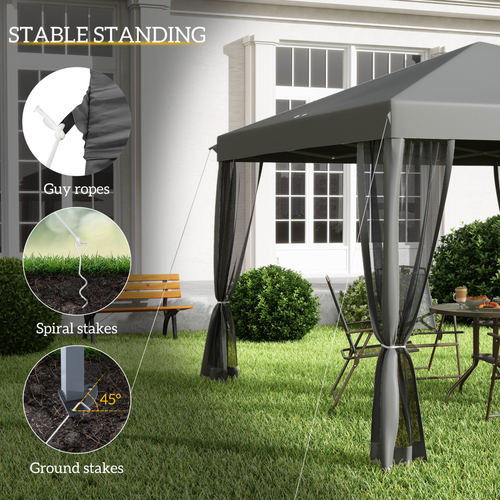 Heavy Duty Pop Up Gazebo 3 x 3m with Removable Mesh Sidewalls for Outdoor Events and Parties - Home Symphony