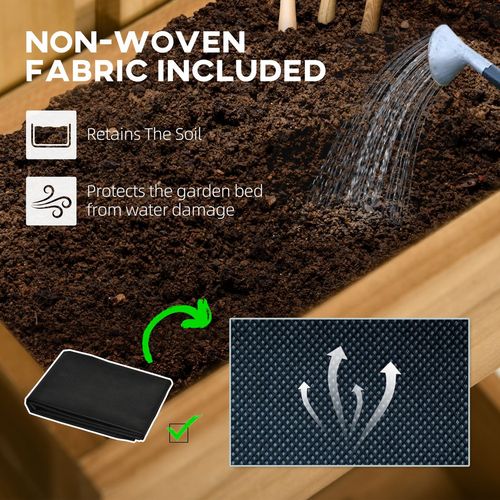 Outsunny Wooden Garden Planters with Trellis Wall-mounted Raised Garden Bed - Home Symphony