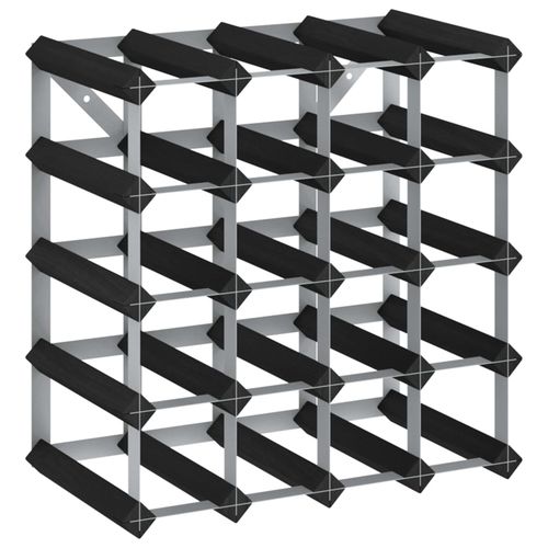 Stylishly store your favorites with the Black Solid Pine Wood Wine Rack for 20 Bottles, perfect for home decor enthusiasts.