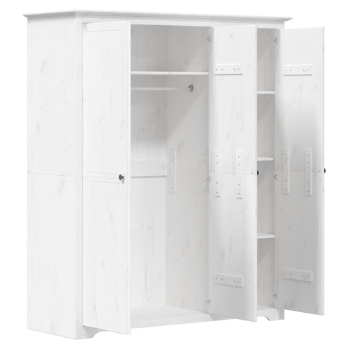 vidaXL Wardrobe BODO White 151.5x52x176.5 cm Solid Wood Pine - Home Symphony