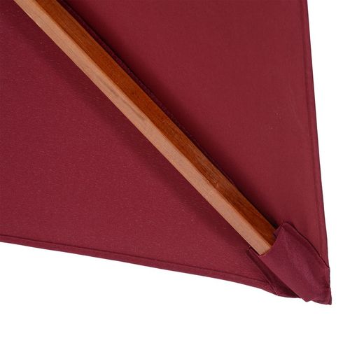 3m Patio Umbrella Bamboo Umbrella Parasol-Wine Red - Home Symphony