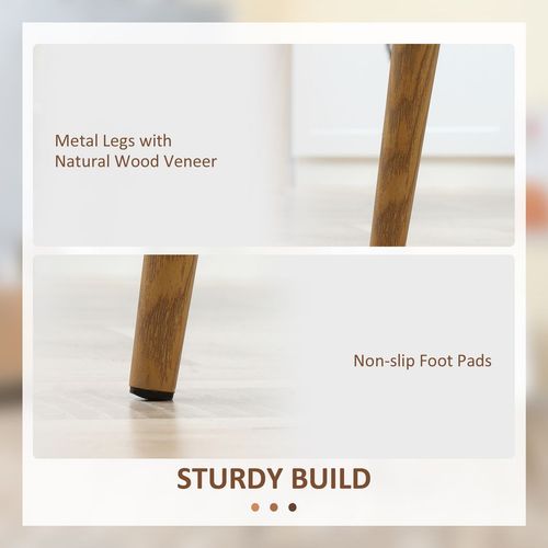 Dining Chairs Set of 4 w/ Curved Back, Metal Legs for Living Room White - Home Symphony