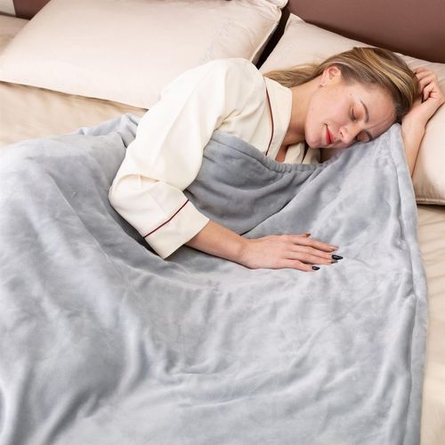 Cozy up with the Neo Beige Electric Heated Throw Over Blanket Reversible, offering ultimate softness and warmth.