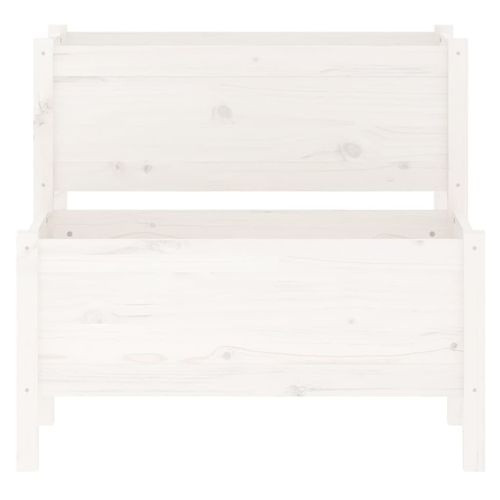 Planter White 84.5x84x75 cm Solid Wood Pine - Home Symphony