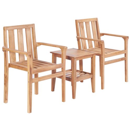 vidaXL 3 Piece Bistro Set Solid Teak - Home Symphony