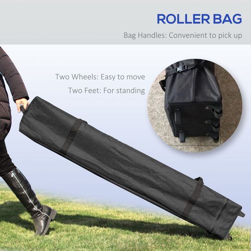 Outsunny 3 x 3(m) Pop Up Gazebo, Instant Shelter with 1-Button Push, Grey - Home Symphony