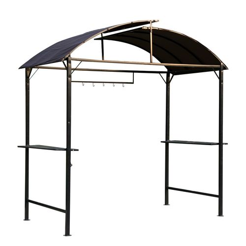 Gazebo Marquee Canopy Awning Shelter Garden Patio BBQ Tent Grill Black - Home Symphony
